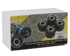 Furitek Micro Monster Truck Pre-Mounted Tires (4) (Chrome) (1/24 & 1/18)