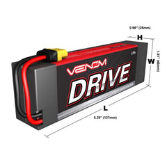 7.4V 5000mAh 2S 30C DRIVE Hardcase LiPo Battery: UNI 2.0 Plug