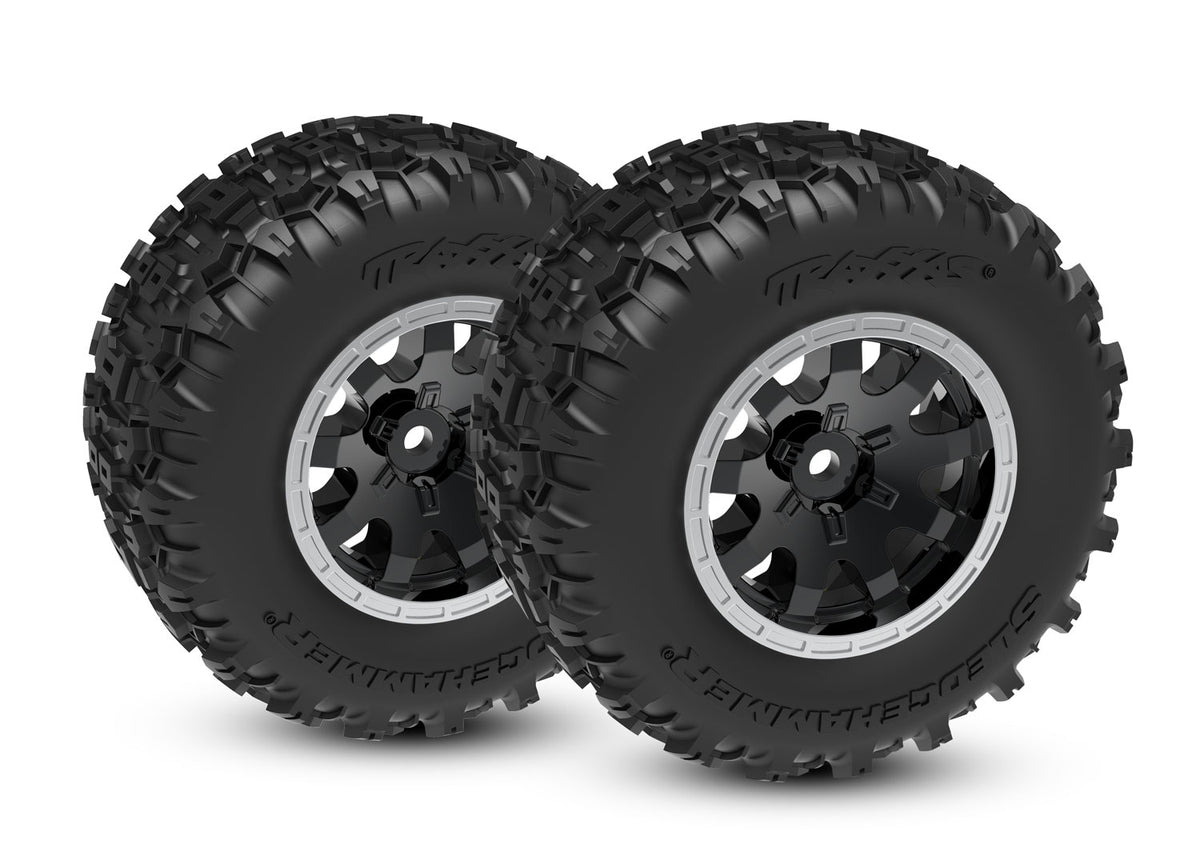 Tires & wheels, assembled (black with satin beadlock wheels, dual profile (2.1" outer, 2.6" inner), Sledgehammer® tires, foam inserts)) (rear) (2)