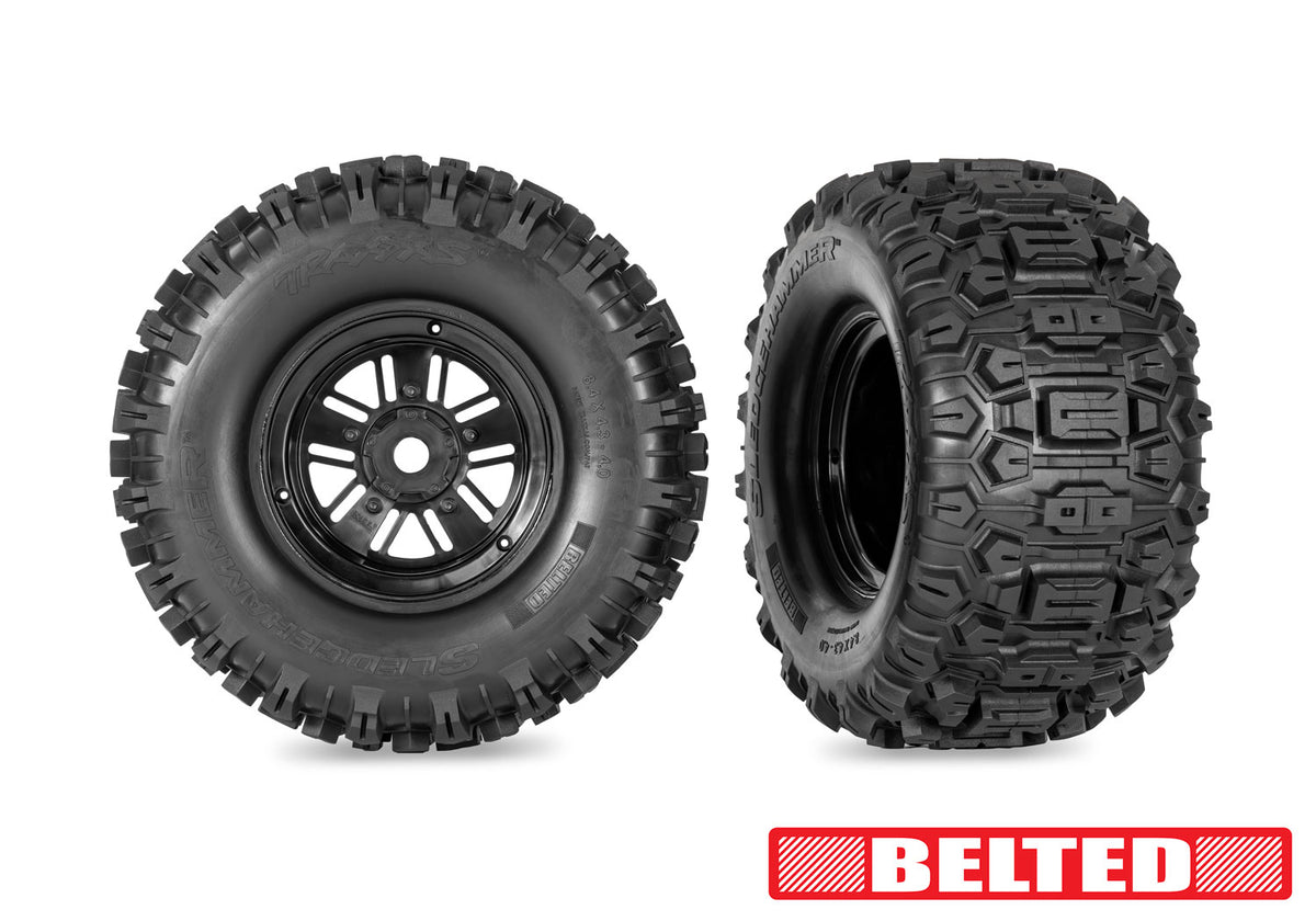 Funco Replica Black Wheels w/ Sledgehammer Tires (2)