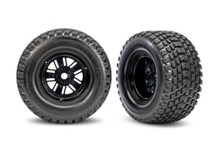 Tires & wheels, assembled, glued (Pro Scale® Sand Car Race black wheels, Gravix® tires, foam inserts) (rear) (1 left, 1 right)