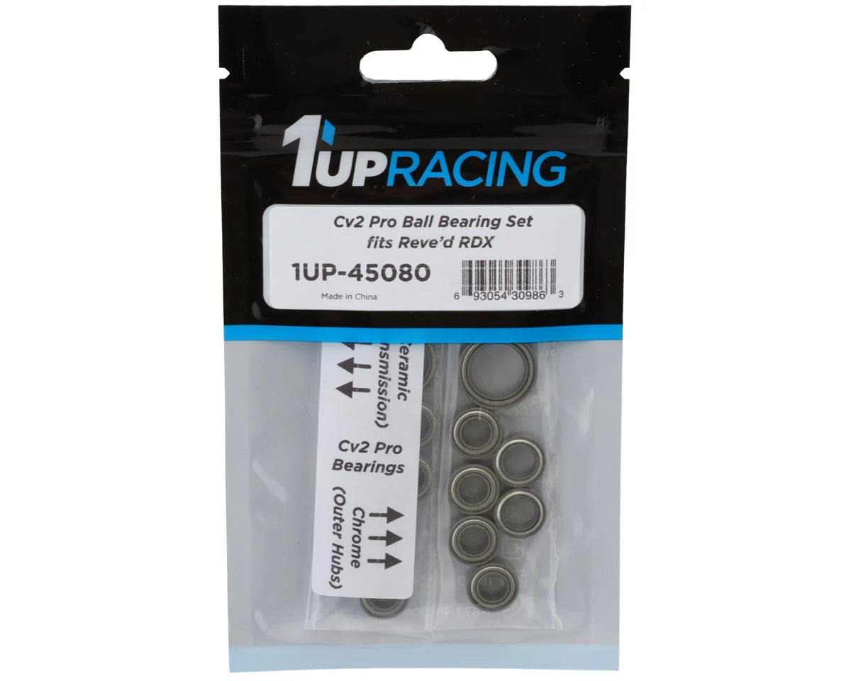 1UP Racing Reve'D RDX Cv2 Pro Ball Bearings Set (Ceramic/Chrome)