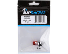 1UP Racing Heatsink Bullet Plug Grips (Black/Red) (Fits LowPro Bullet Plugs)