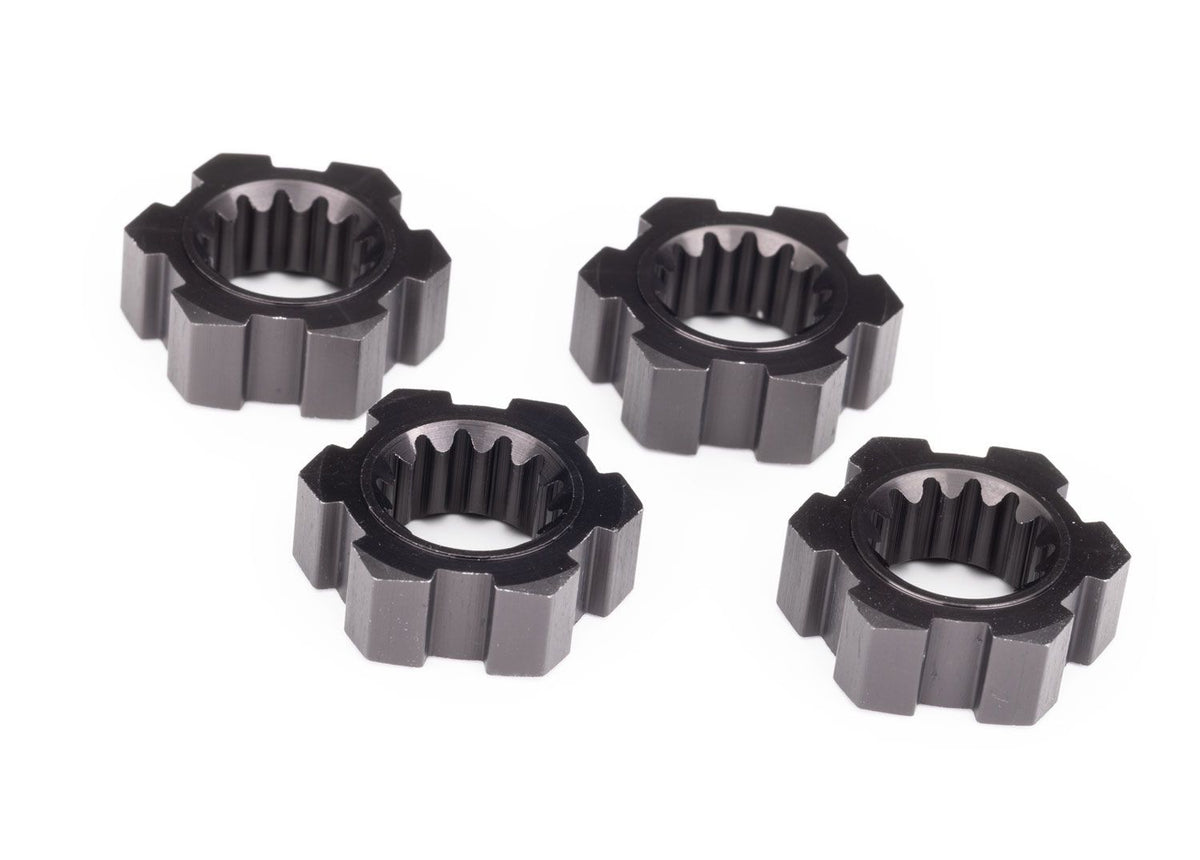 24 mm Gray Aluminum Splined Hex Wheel Hubs (4)