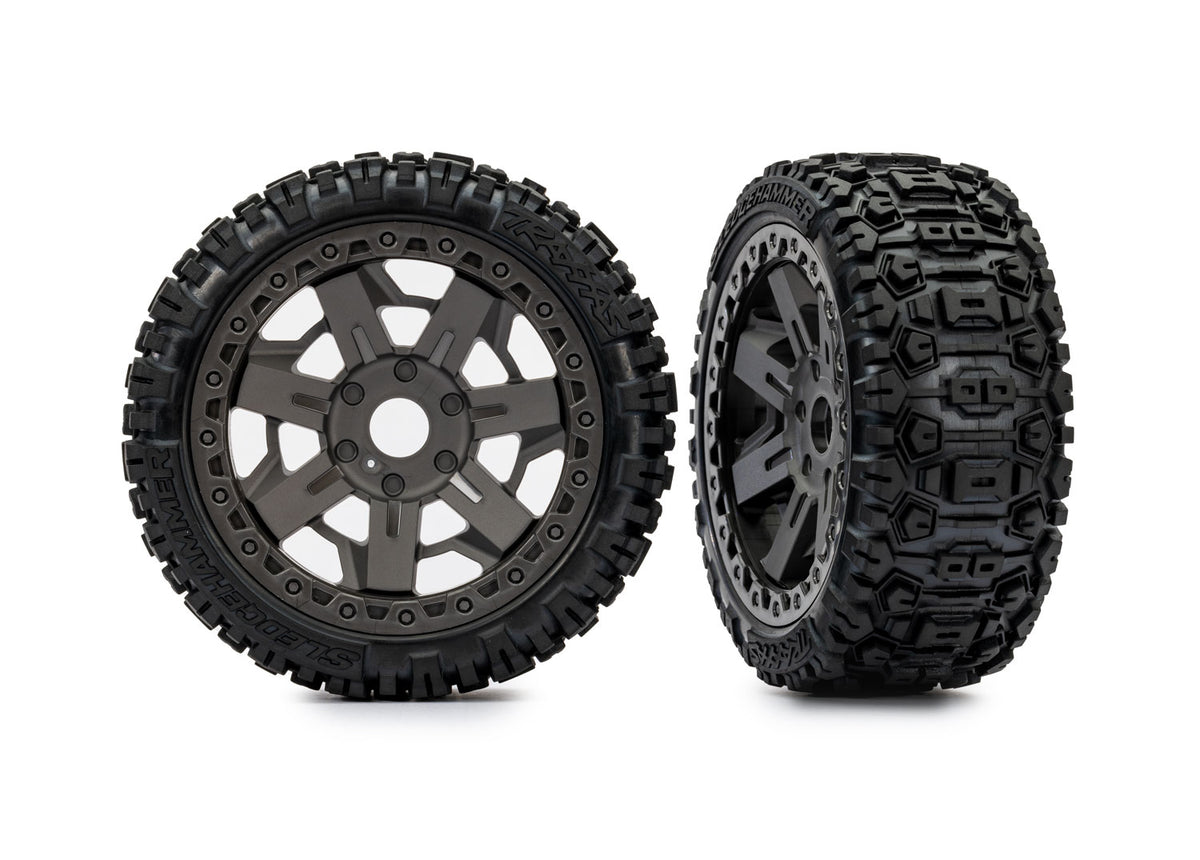 3.0" Gray Wheels w/ Sledgehammer Tires (2)