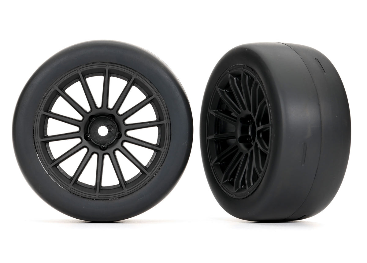 Tires & wheels, assembled, glued (multi-spoke black wheels, 2.0" slick tires, foam inserts) (front) (2)