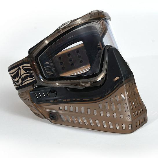 JT ProFlex Paintball Mask - Doodoo Brown Ice Dark w/ Clear Lens