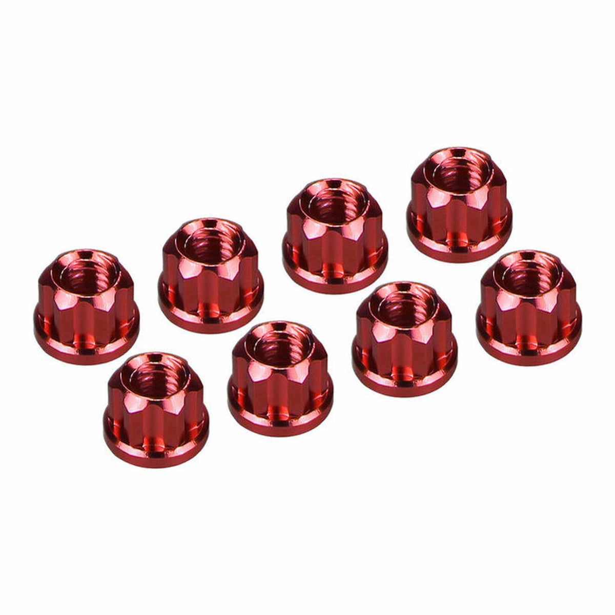 Red Aluminum M2 Flange Wheel Nuts - SCX30