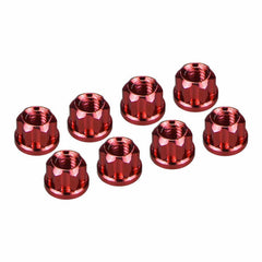 Red Aluminum M2 Flange Wheel Nuts - SCX30