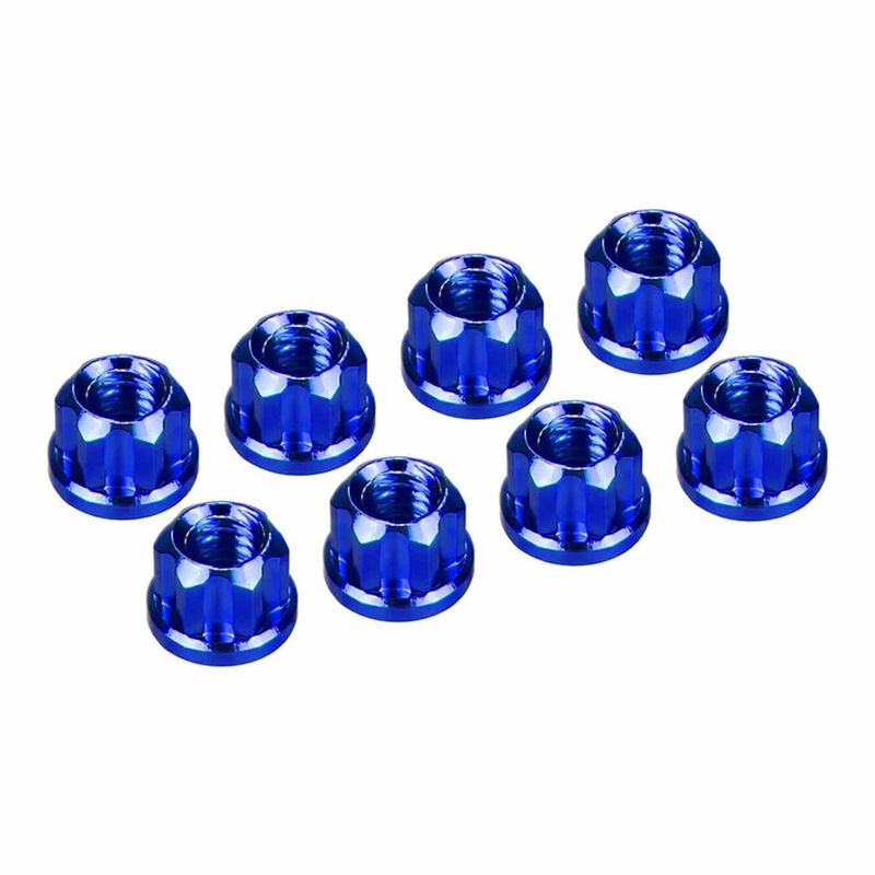 Blue Aluminum M2 Flange Wheel Nuts - SCX30