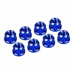 Blue Aluminum M2 Flange Wheel Nuts - SCX30