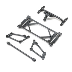 Front Wing Mount Set, Black: 22S Sprint