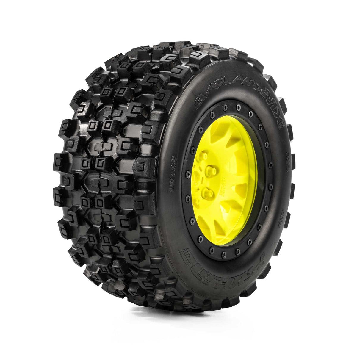 1/5 Limited Edition Badlands MX43 Pro-Loc Front/Rear Tires Mounted 24mm Yellow/Black Impulse (2): X-MAXX