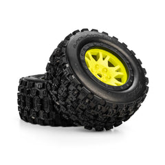 1/5 Limited Edition Badlands MX43 Pro-Loc Front/Rear Tires Mounted 24mm Yellow/Black Impulse (2): X-MAXX