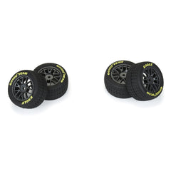 1/12 Goodyear Eagle Dirt Tire F/R MTD Gray Wheels (4): Losi NASCAR
