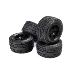 Menace Front/Rear Street Tires Mounted 12mm Black Split Six (2): ARRMA MINI KRATON