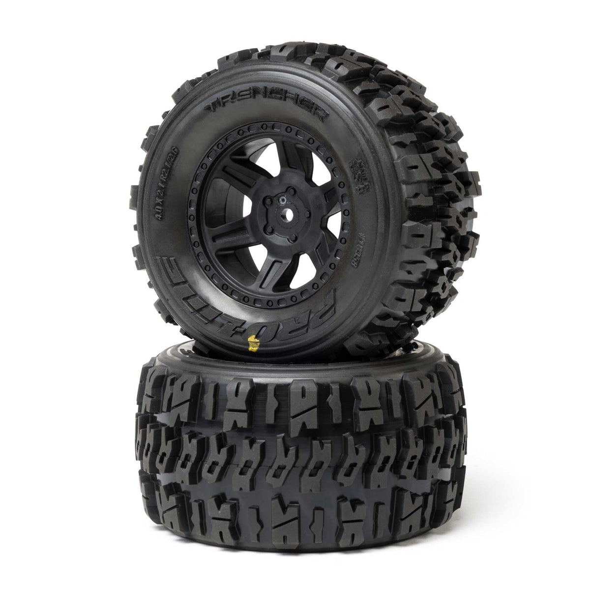 1/16 Trencher Front/Rear Tires Mounted Desperado 2.0 Wheels, 12mm Hex, Black (2): Traxxas Mini Maxx