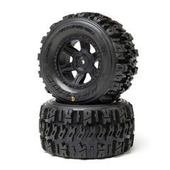 1/16 Trencher Front/Rear Tires Mounted Desperado 2.0 Wheels, 12mm Hex, Black (2): Traxxas Mini Maxx