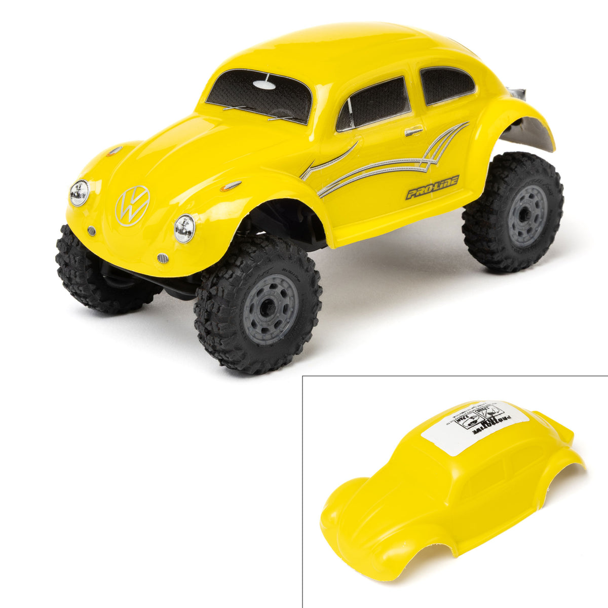 1/30 Pre-Cut Volkswagen Bug Body, Yellow: Axial SCX30