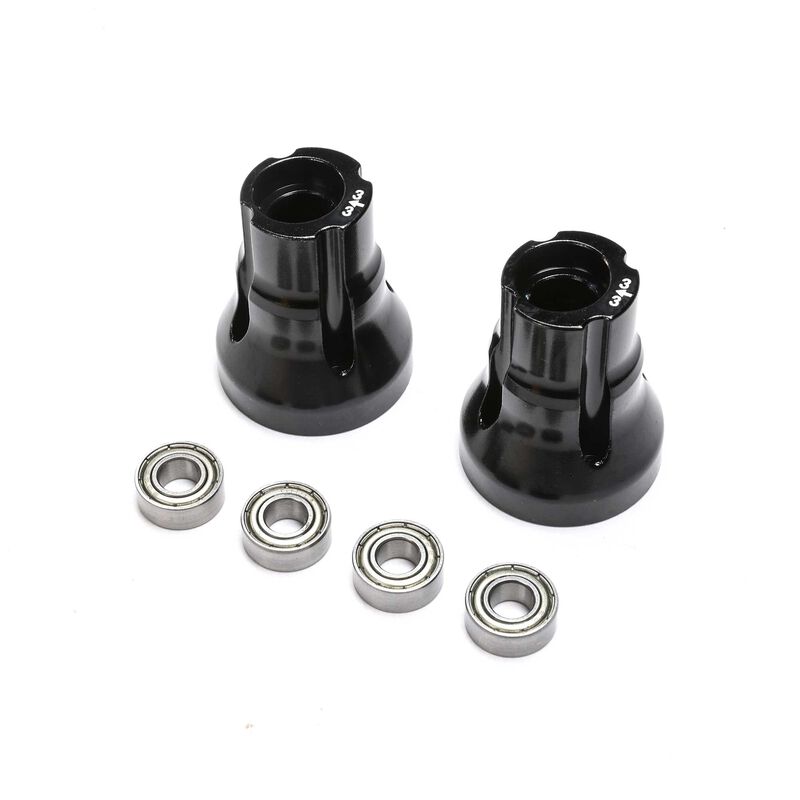 Team Losi Racing Rear Axle Mount Set,3 Deg, AL, BLK: LMT, TTLMT