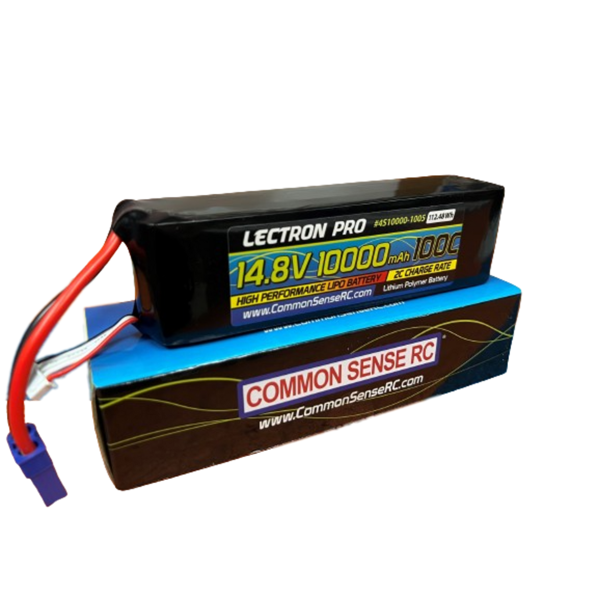 Common Sense RC Lectron Pro 14.8V 10000mAh 100C Soft Case Lipo Battery with EC5 Connector
