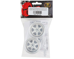 DS Racing Drift Element 6 Spoke Drift Wheels (White & Chrome) (2) (Adjustable Offset) w/12mm Hex
