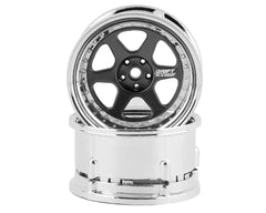 DS Racing Drift Element 6 Spoke Drift Wheels (Gunmetal Chrome) (Adjustable Offset) w/12mm Hex