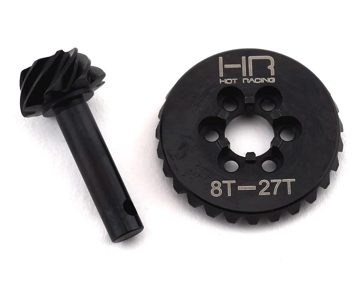 Hot Racing SCX10 II AR44 HD Steel Overdrive 6-Bolt Bevel Gear Set (27T/8T)