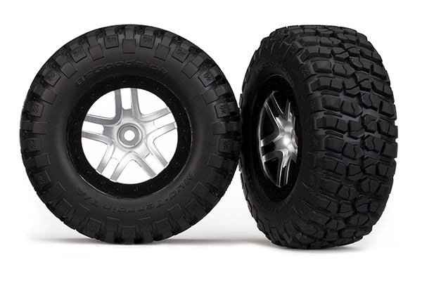SCT Satin Chrome & Black Wheels & BFG Tires (2)