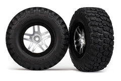 SCT Satin Chrome & Black Wheels & BFG Tires (2)