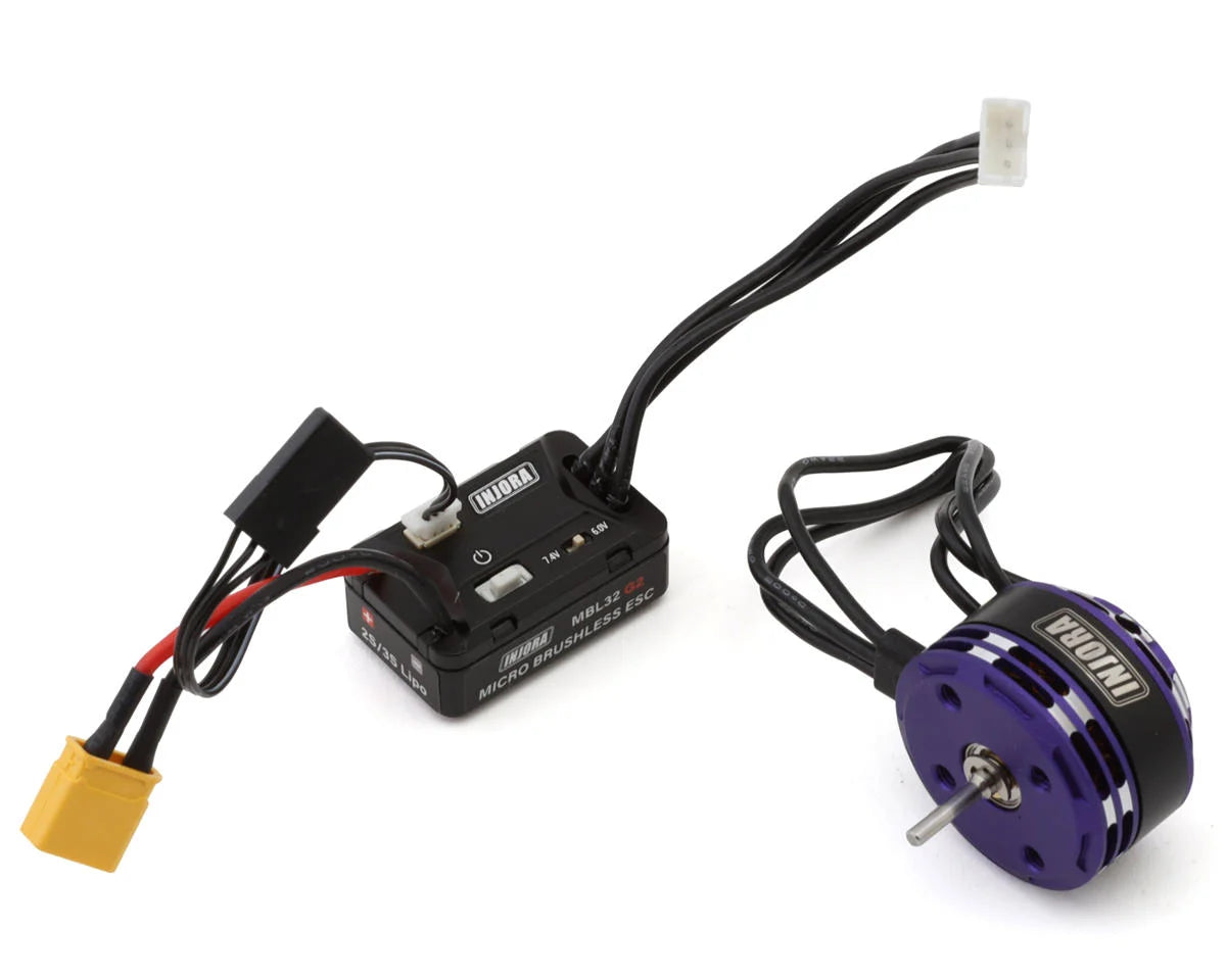 Injora Axial SCX24 MBL32 G2 Waterproof Brushless ESC & Motor Combo w/2204 Fat Viper Motor (2400kV)