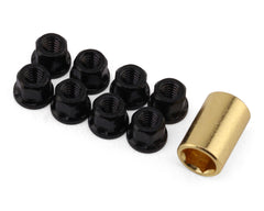 Injora Axial SCX30 2mm Stainless Steel Wheel Nuts (Black) (8)