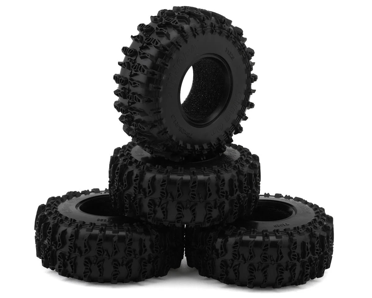 Injora 1.3" Swamp Claw M/T Micro Rock Crawler Tires Combo (4) (70mm OD) (S5) w/Super Soft Silicone Rubber Inserts