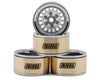 Injora 1.0" ModuWheel Brass & Aluminum Micro Crawler Beadlock Wheels (Silver) (4) (21g ea) (-4.4mm Offset)