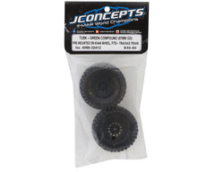 JConcepts Tusk 1.0" Pre-Mounted Tires w/Shuttle Wheels (2) (2.25”) (TRX-4M) (Green)
