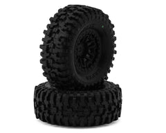 JConcepts Tusk 1.0" Pre-Mounted Tires w/Shuttle Wheels (2) (2.25”) (TRX-4M) (Green)