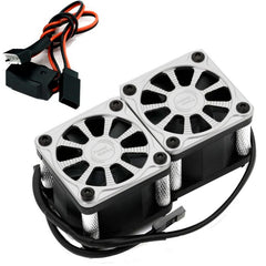 Twister Twin / Dual 40mm 1/8 1/5 Motor Aluminum Cooling Fan - Silver