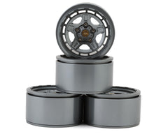 RC4WD Warn 1.9" Epic Diamond Cutter Rock Crawler Beadlock Wheels (Gunmetal) (4)