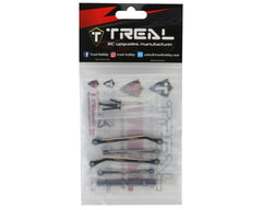 Treal Hobby FCX24 Brass Extended Rear Suspension Link Set (Black) (+12mm) w/Steel Driveshaft