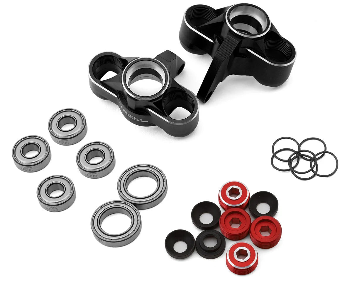 Treal Hobby Arrma Kraton 6S EXB Aluminum Front Steering Knuckles (Black) (2)