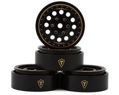 Treal Hobby Type A 1.0" 12-Hole Brass Beadlock Wheels (Black) (4) (40g)