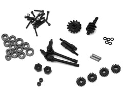 Treal Hobby Axial SCX24 Front End Upgrade Kit (Black/Red)