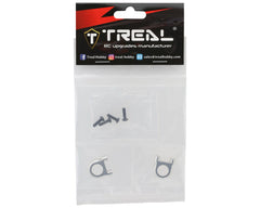Treal Hobby Vanquish H10 Optic 7075 Aluminum Differential Bearing Carrier Retainer Caps (Silver) (2)