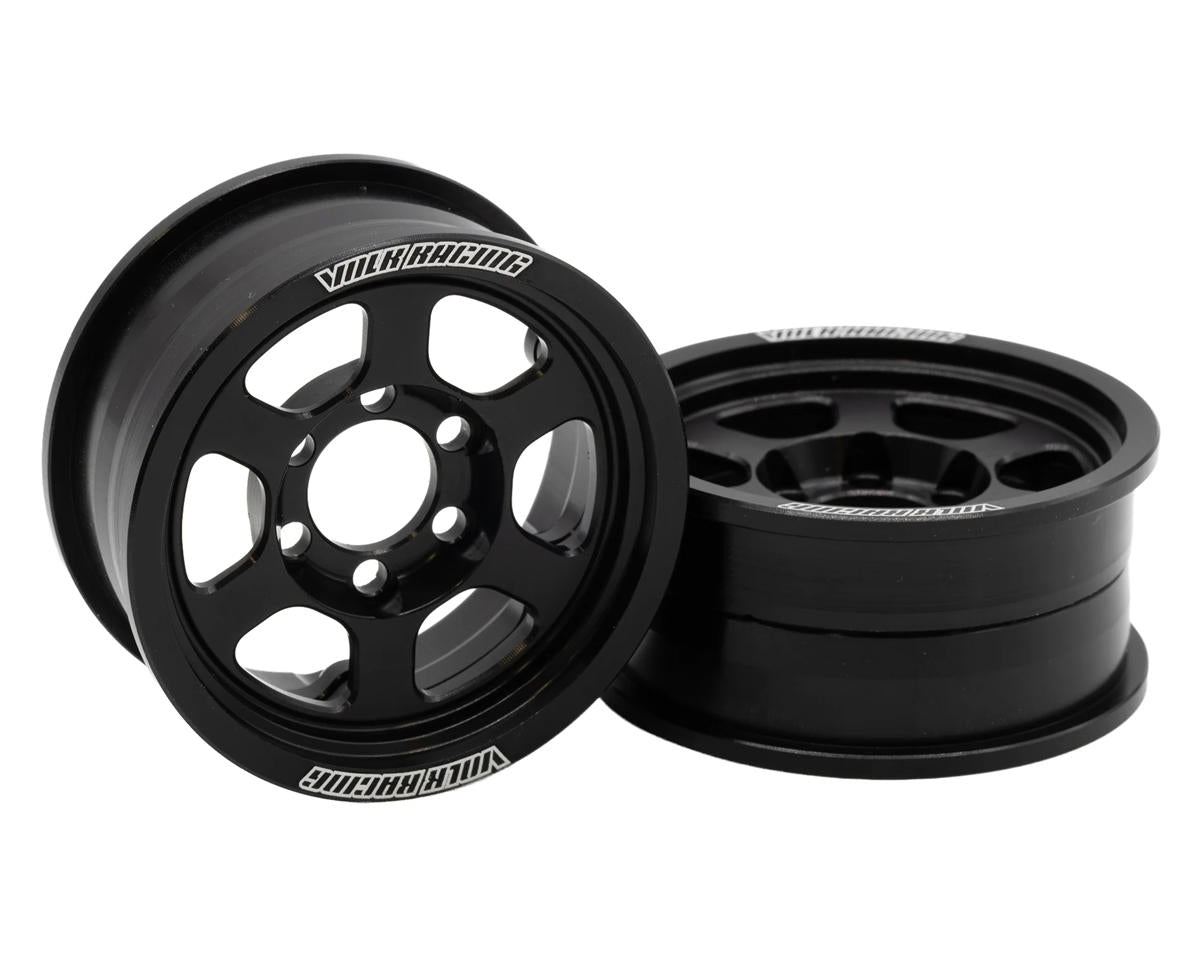 Vanquish Products 1.9" Volk Racing TE37XT CNC Aluminum Crawler Beadlock Wheels (Black) (2) (M-SPEC)