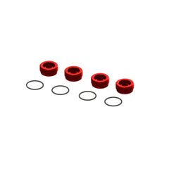 Aluminum Front Hub Nut Red (4) with O-Rings