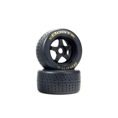1/7 dBoots Hoons Rear 107 Gold Pre-Mounted Belted Tires