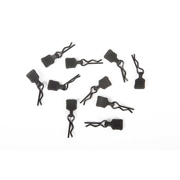 3mm Body Clip with Tab, Black (10)