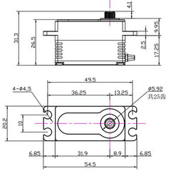 RAW 400 Standard Digital Metal Gear Waterproof Programmable Servo