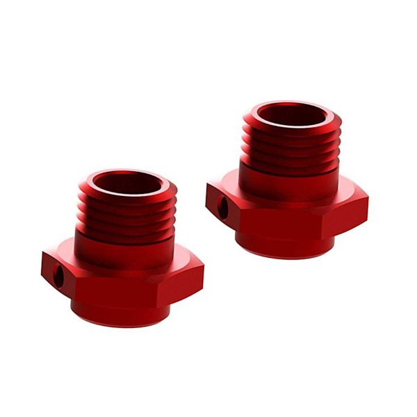 Wheel Hex Aluminum 17mm (16.5mm Thick) Red (2)