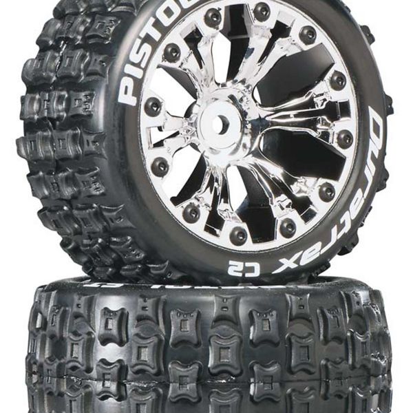 Pistol ST 2.8" 2WD Mounted Rear C2 Tires, Chrome (2)